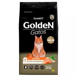 Ração Golden Gatos Castrados Adultos Sabor Salmão 10,1 kg